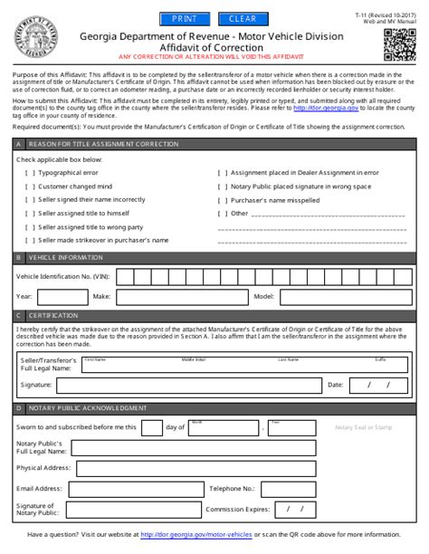 Affidavit Of Correction Pdf