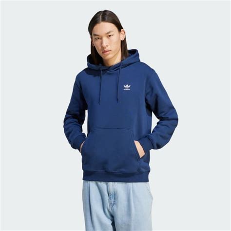 Adidas Trefoil Essentials Hoodie Blue Free Delivery Adidas Uk