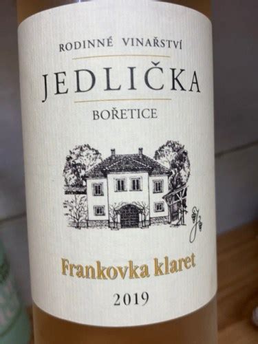 Rodinné Vinařství Jedlička Frankovka Klaret Vivino US