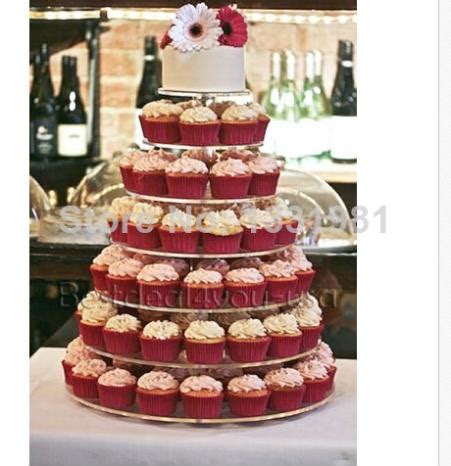 7 Tier Crystal Clear Acrylic Round Square Wedding Cup Cake Stand Tower