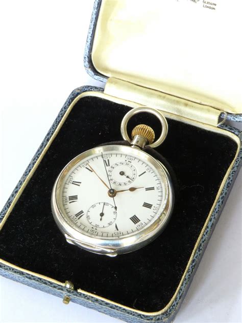 Antiques Atlas Antique Silver Moeris Chrono Pocket Watch