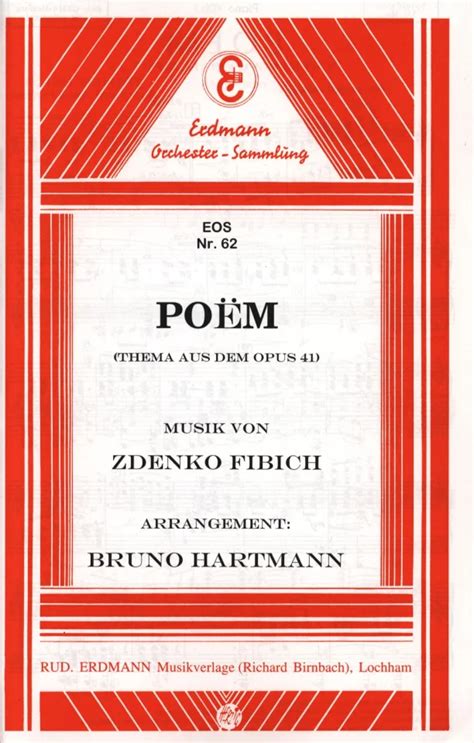 Poem Aus Op 41 Von Zdeněk Fibich Im Stretta Noten Shop Kaufen