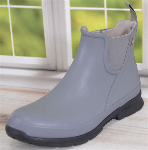 New Bogs Amelia Waterproof Rubber Slip On Rain Boots Grey Size 10 Ebay