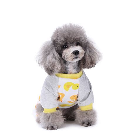 Cute Duck Print Unisex Dog Pajamas Four Legged Jumpsuit Clothes Pet