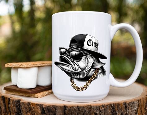 Gangsta Bass Png Sublimation Fish In Hat Cap Png Funny Fishing Png