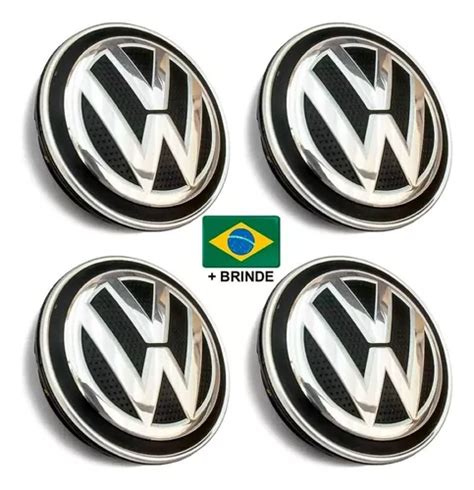 4 Calotinhas Miolo Centro Roda Tampa Volkswagen Gol Polo Fox