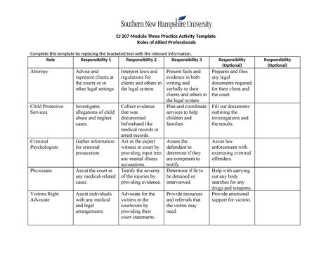 CJ 207 Practice Activity 3 1 Template CJ 207 Module Three Practice