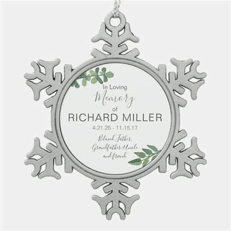 Personalized Memorial Snowflake Ornament