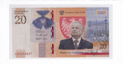 Banknote Poland Zlotych Lech Kaczynski Folder Polymer