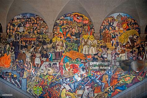 The History Of Mexico Diego Riveras Mural In The Main Stairwell Of News Photo Getty Images