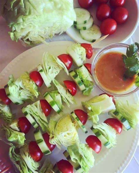 Salad Skewers With Peanut Dressing