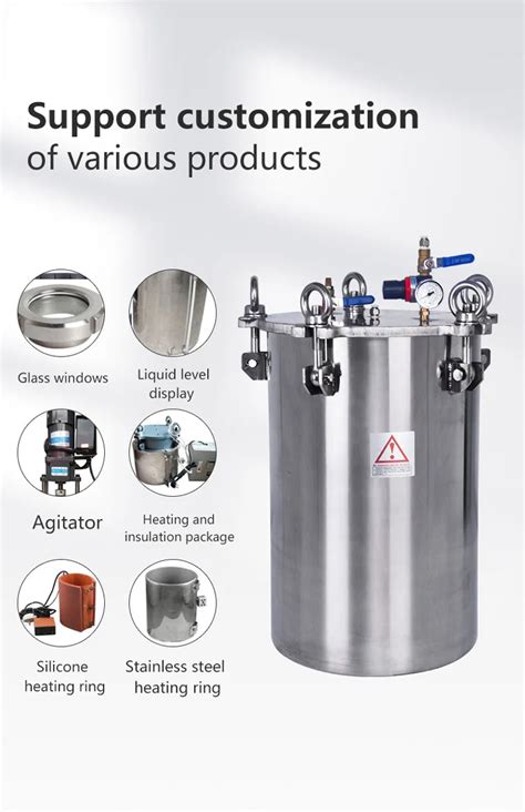 20l Pressure Vessel Stainless Steel Tank With Motor Automatic Mixing