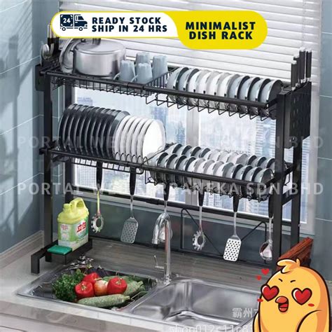 Stainless Steel Sink Dish Rack Kitchen Rack Rak Pinggan Rak Sink