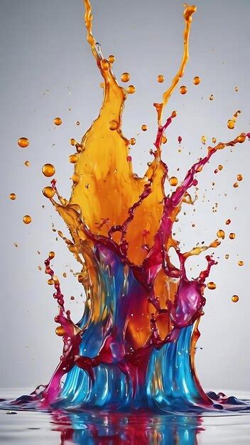 Premium AI Image Splash Of Liquid With Drops On Blank Whie Background