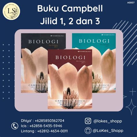 Jual Buku Biologi Campbell Edisi 8 Jilid 1 2 And 3 Buku Biologi A0007