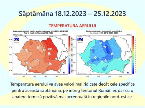 Prognoza meteo Romania 18 Decembrie 2023 15 Ianuarie 2024 iarnă