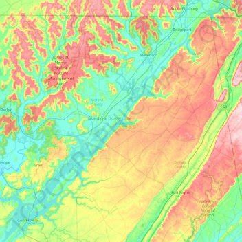 Guntersville Lake topographic map, elevation, terrain