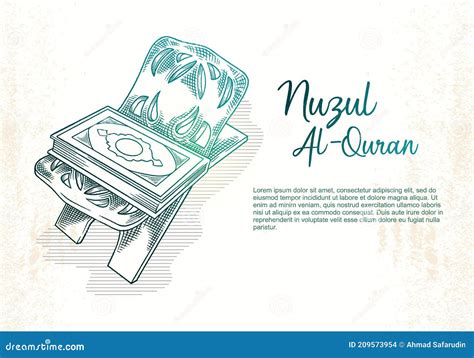 Nuzul Al Qur`an Greeting Card Stock Vector Illustration Of Mosque