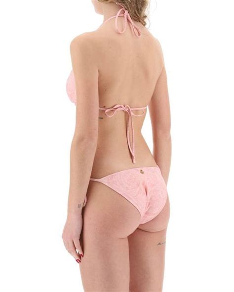 Versace Baroque Bikini Top In Pink Lyst