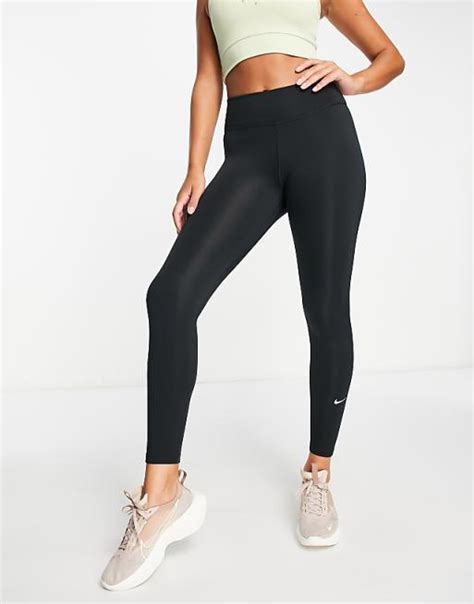 Nike One Training Therma Fit Mid Rise Gym Leggings In Black Asos