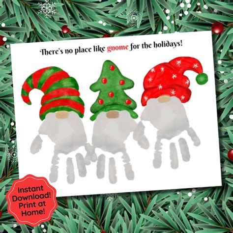 Christmas Handprint Art Christmas Gnomes Craft Kids Holiday Handprint