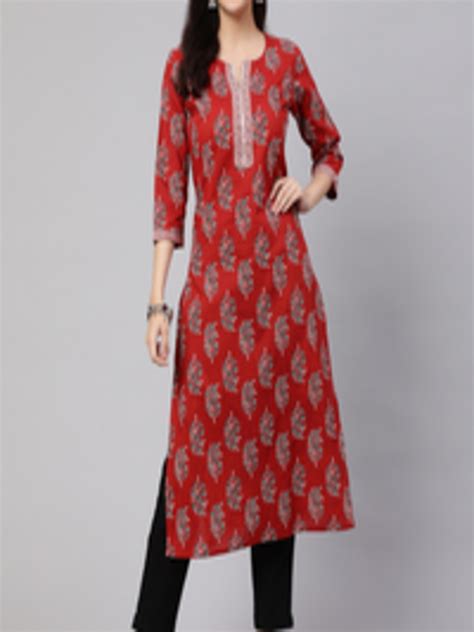 Buy Nayo Women Maroon Ethnic Motifs Printed Flared Sleeves Mirror Work