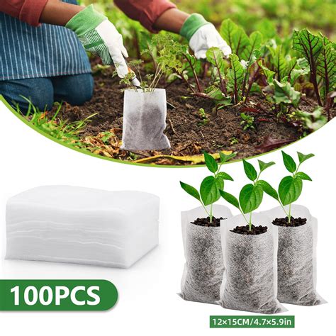 Max Pcs Biodegradable Nursery Bags Non Woven Plant Grow Seedling