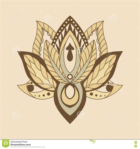 Lotus Mandala Vector Lotus Ornamental Zentang étnico Ornamento Ilustración Del Vector