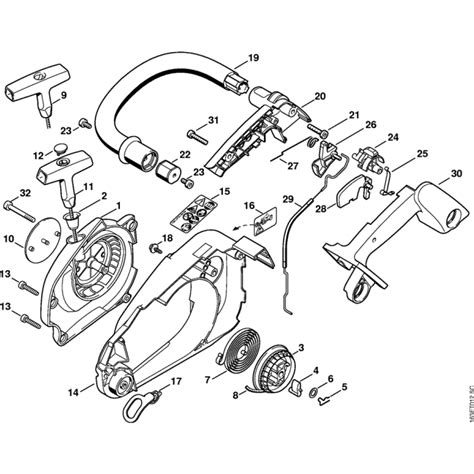 Fan Housing And Handlebar Assembly For Stihl Ms190t Chainsaws Lands Engineers