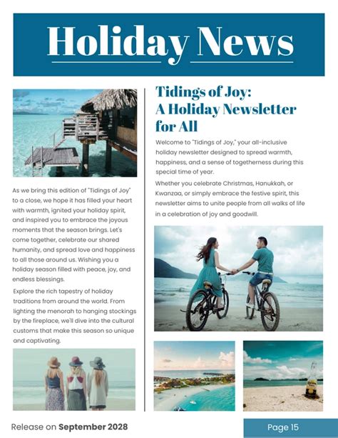 Dark Blue White Holiday Newsletter Template Venngage