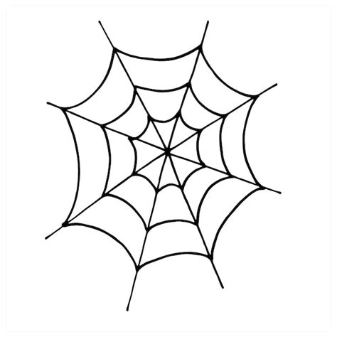 Teia De Aranha Vetor Isolado No Fundo Branco Preto E Branco Vetor