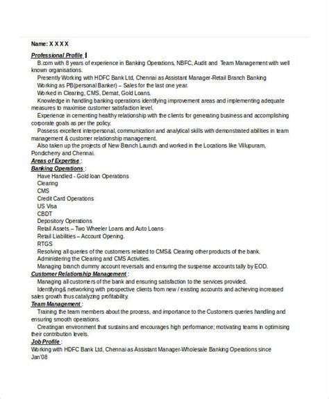 Banking Resume Samples 51 Free Word Pdf Documents Download