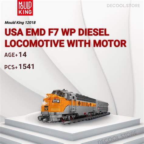 USA EMD F7 WP Diesel Locomotive With Motor MOULD KING 12018 Official ...