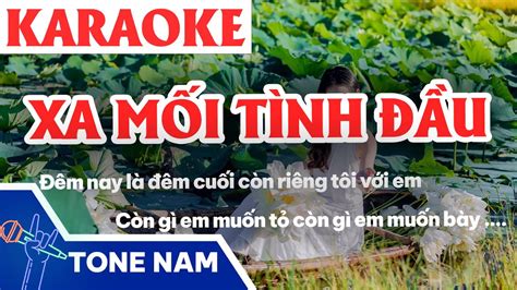 KARAOKE Xa Mối Tình Đầu Beat Rumba Tone Nam Karaoke Nhạc Sống Dễ