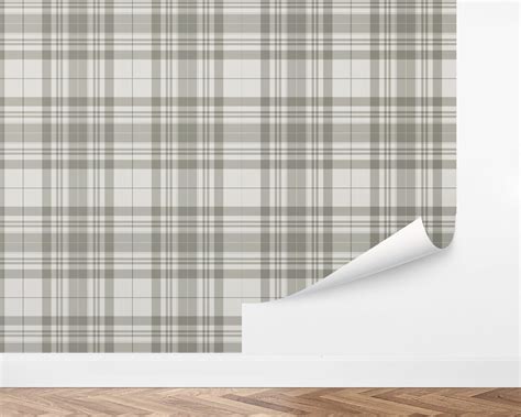 Custom Plaid Peel and Stick Wallpaper, Removable Wallpaper Focastle Farms Wallpaper by Love Vs ...