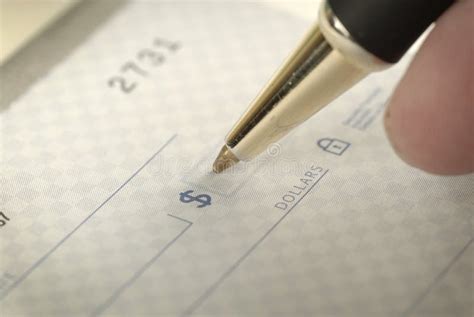 Writing Check in Checkbook stock image. Image of domestic - 13832859