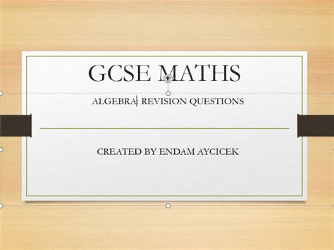 Gcse Maths Algebra Questions And Answers Teaching Resources