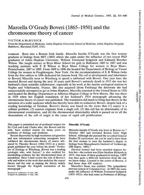 PDF Marcella O Grady Boveri 1865 1950 And The Jmg Bmj Content