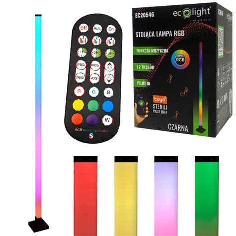 Stoj Ca Lampa Led Rgb Muzyczna Aplikacja Tuya Czarna Cm Eleks