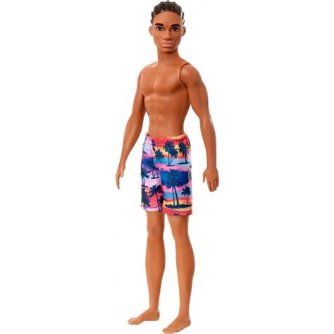 Barbie Ken Beach Doll Wearing Tropical Print Swimsuit - Walmart.com ...