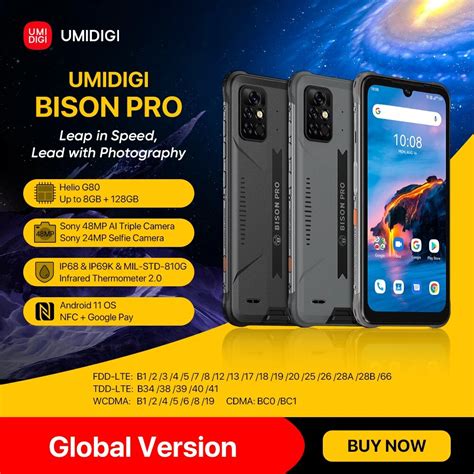 Umidigi Bison Pro Global Version Rugged Phone Gb Ip Helio G Nfc