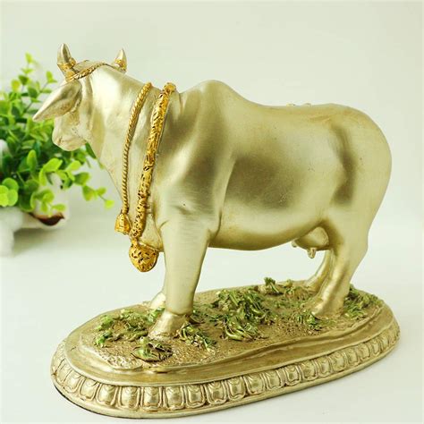 Buy Hindu God Nandi Statue Hinduism Sacred Cow Figurine For Home Puja