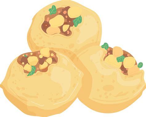 Pani Puri Indian Food Illustration 26584397 Vector Art At Vecteezy