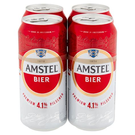 Amstel Bier Lager Beer 4 X 440ml Cans Beer Iceland Foods