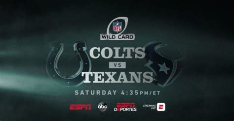 Espn Kicks Off Nfl Wild Card Weekend With Colts Vs Texans Espn Press