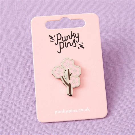 Cherry Blossom Branch Enamel Pin Punkypins