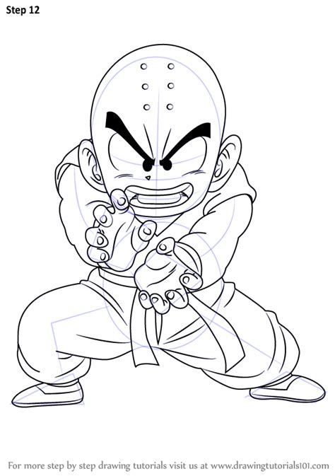 Learn How To Draw Krillin From Dragon Ball Z Dragon Ball Z Step By