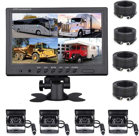 Podofo Vehicle Backup Camera Kit Inches Split Monitor Front Rear