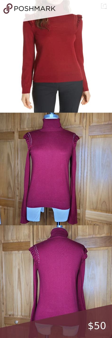 Kate Spade Ruffle Pointelle Turtleneck Small Turtle Neck Clothes