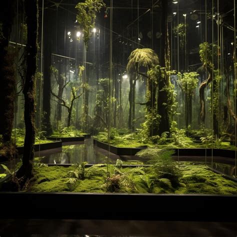 Premium Ai Image A Rainforest With Trees Made Of Glass